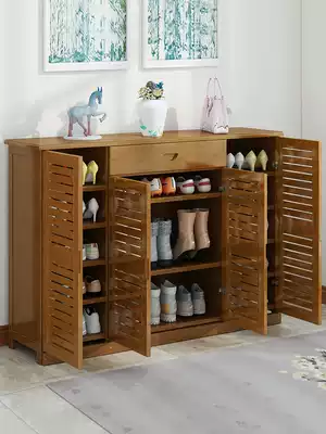Shoe cabinet home door large capacity solid wood multi-layer dustproof economy dormitory indoor good-looking simple bamboo shoe shelf