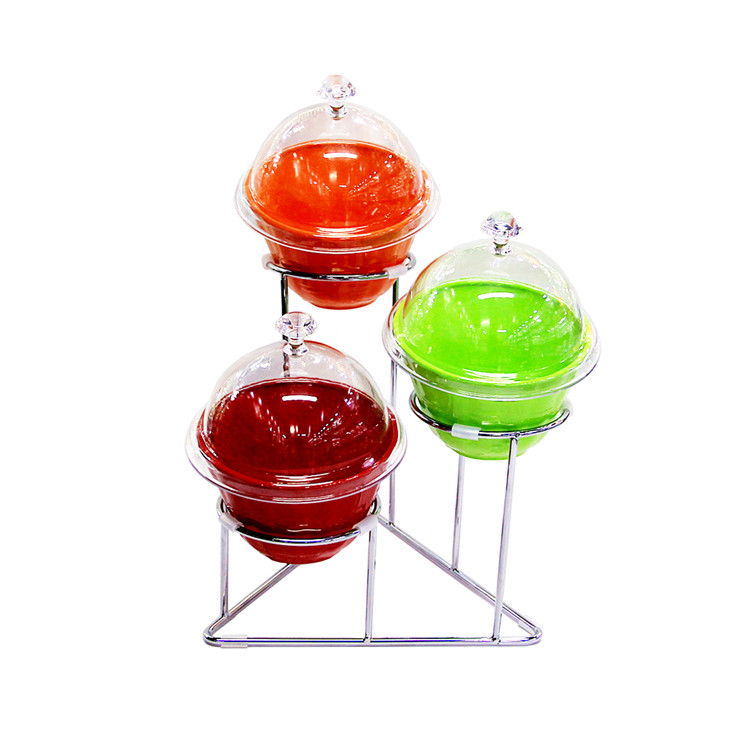 Pitched Multilayer Fruit Hotel Buffet Table Food Display Pan Shelf Dip Seasoning Seasoned Commercial Bowl With Lid
