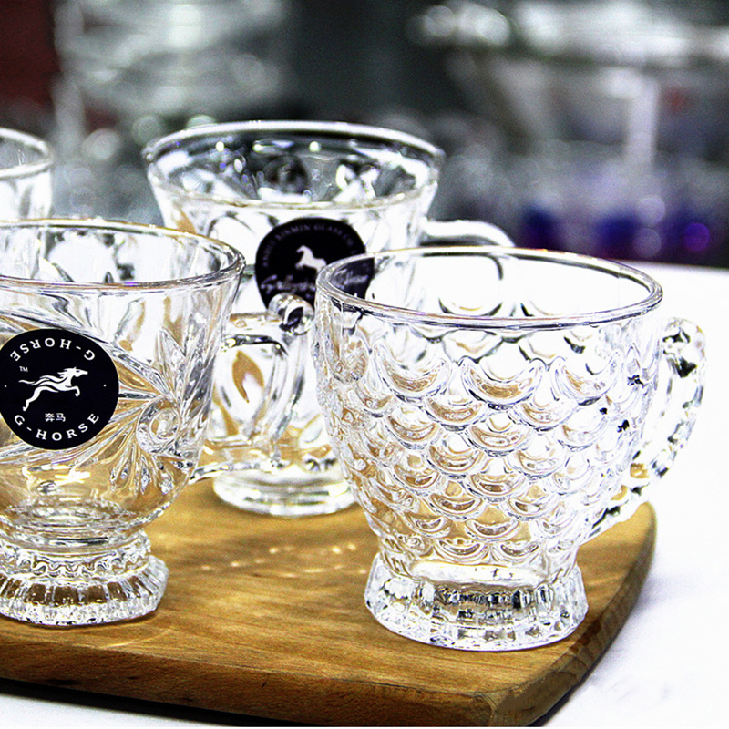 Glass beer glass crystal glass beer cup household cup with handcup glass cup crystal coffee cup