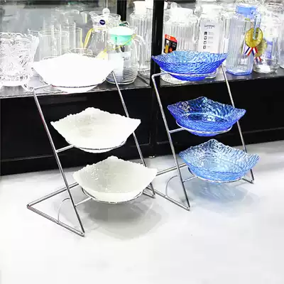 Hotel buffet table food tableware cold dish display plate shelf multi-layer fruit plate three layer fruit plate breakfast