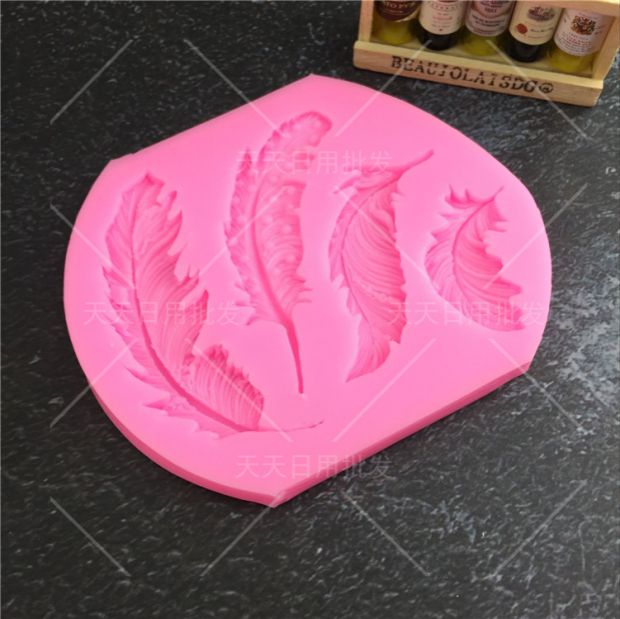 Lớn lông fondant khuôn DIY silicone khuôn nướng bánh châu Âu trang trí bánh Mousse lông trang trí - Tự làm khuôn nướng khuon banh bao