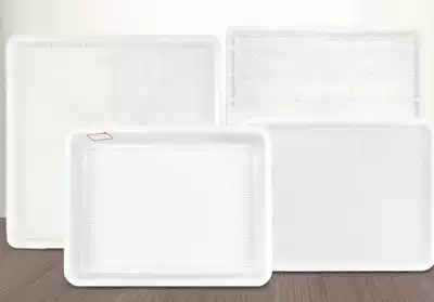 Thickened plastic drying sieve White freezing basin grid drain tray square shallow sieve tray food baking seafood dry food drying tray