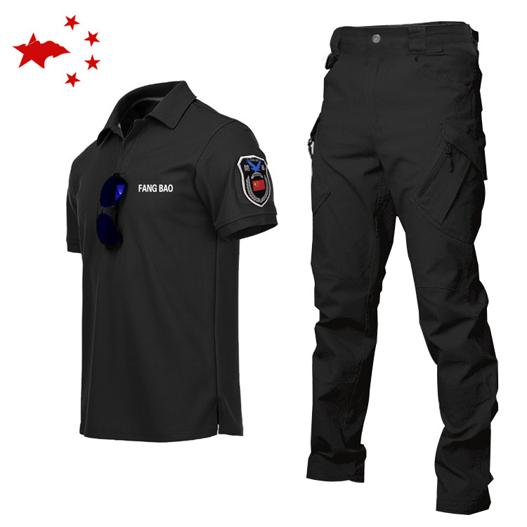 Special forces G3 frog suit Lapel riot short sleeve combat training suit Security sports quick-drying tactical T-shirt suit