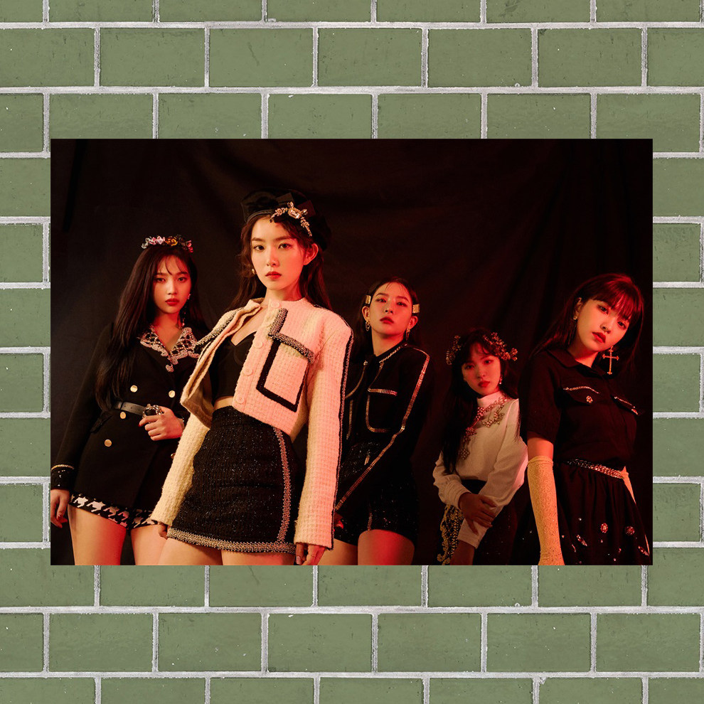 Red Bebe Poster EPE043 for a total of 99 full 8 wall stickly painted perimeter Red Velvet posters