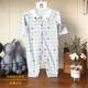 恩 瑁 爱 Mùa hè em bé áo dài tay jumpsuit Áo choàng trẻ sơ sinh cotton romper mỏng 0-2 tuổi - Áo liền quần