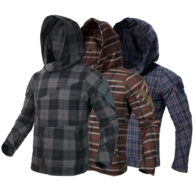 Thieves chief male and female assassin league Tactical hoodie plaid cable-stayed Breathable Plaid Shirt Vegemon Lovers
