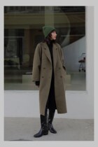 Eve Van (counter) 2021 autumn and winter new double-sided cashmere coat women long knee Korean version