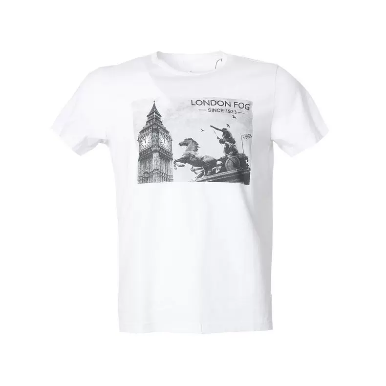 Котоновая футболка с круглым воротом LONDON FOG/