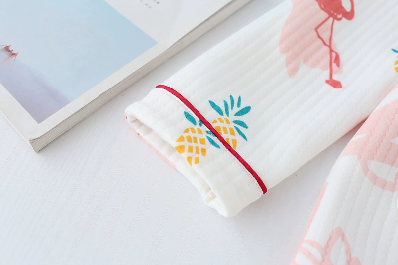 Quần áo giam giữ mùa thu và mùa đông cotton tinh khiết dày dài tay đồ ngủ không khí cotton cho con bú phù hợp với mẹ ấm áp quần áo mặc nhà dễ thương - Giải trí mặc / Mum mặc