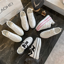 2021 spring new platform shoes Joey Yung with the same shoes single shoes womens shoes leather thick-soled increased H white shoes