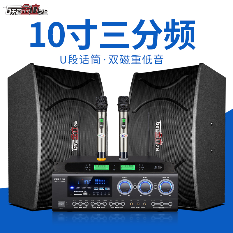 Sky Music Soundtrack Sound 10 Inch Professional Family KTV Sound Point Song Machine Suit Home Karaoke Room Card Bag Speaker Full Set Utiliti High Power Heavy Bass TV Living-room K Song