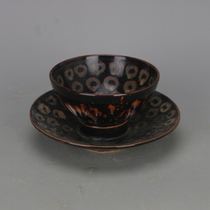 Song Dynasty Jizhou kiln obsidian circle dot pattern antique second-hand porcelain antique second-hand home decoration collection ornaments