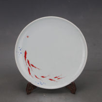 Jingdezhen factory goods tea tray blue and white Doucai {striving for the top} tea tray home decoration soft decoration tea house ornaments