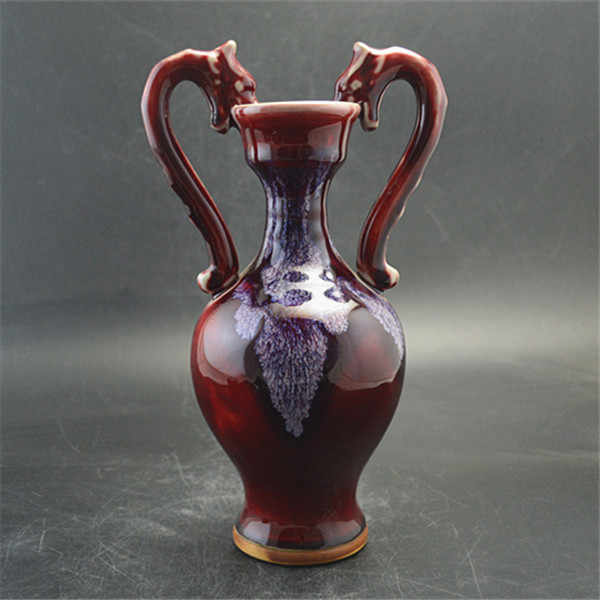 中国の古い花瓶  鈞窯 人気SALE，新作 ☆中国古玩 中華鈞窯銘遊環花瓶 fp134ub.