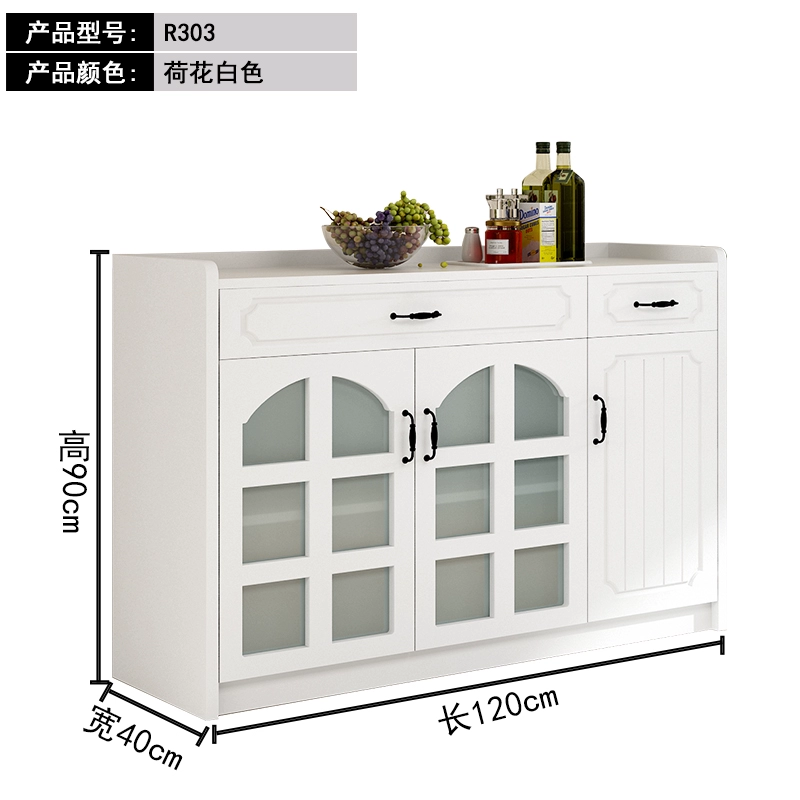 Sideboard Châu Âu mục vụ tủ trà hiện đại tối giản tủ bếp nhà bếp tủ lưu trữ tủ trắng tủ ăn - Buồng