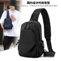Tide brand mens bag new solid color simple mens chest bag Korean version casual chest crossbody bag sports shoulder bag