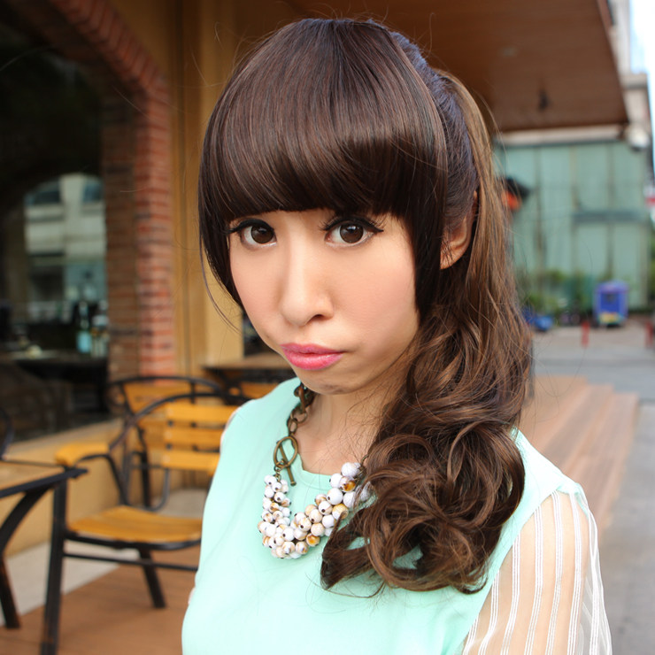 假发马尾梨花长卷发 女生 短款绑式梨花卷 中长蓬松哑光大卷