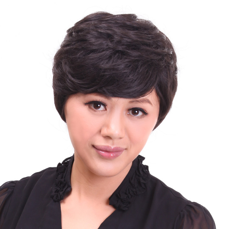实拍 假发中老年 假发 女 短发 中年妈妈女性蓬松短卷发 逼真哑光