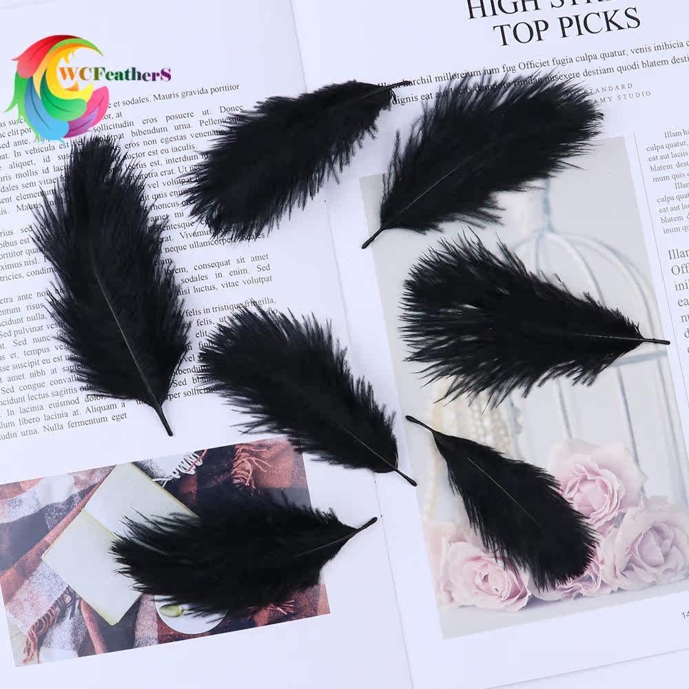 New ostrich feathers small feathers black white 5-10cm ornament accessories accessories handmade material prop accessories