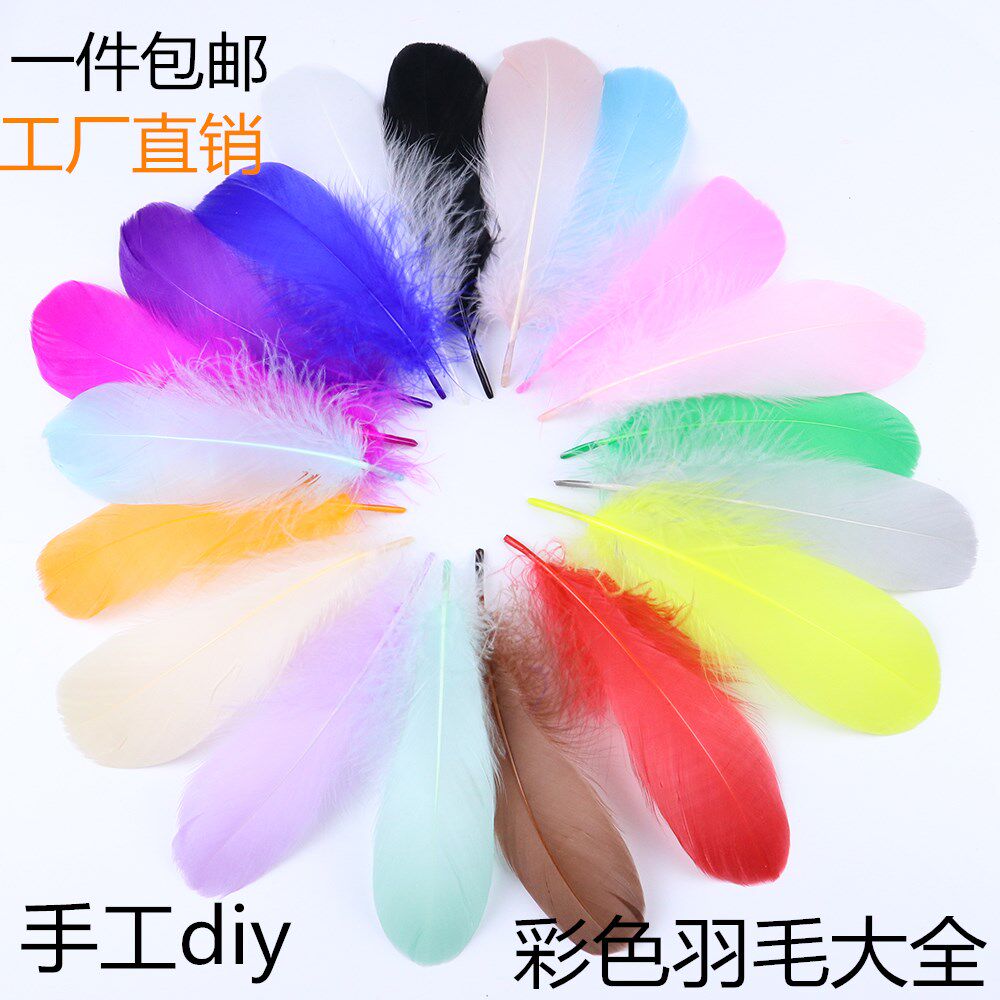 Goose Feather DIY Color Feather Jewelry Accessories Clothing Accessories Kindergarten Children's Handmade Materials Props