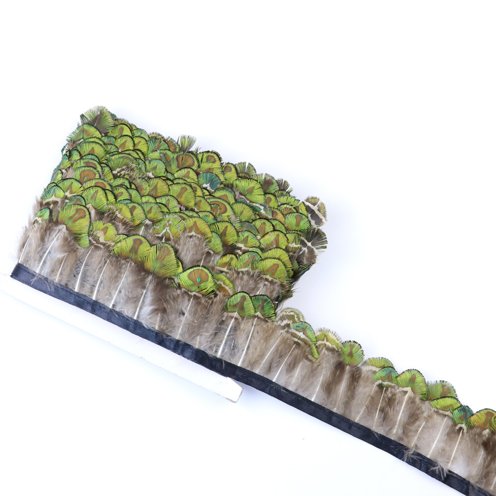 Peacock blue lace gold piece cloth edge peacock hair clothing accessories jewelry accessories craft gifts ornaments decorative feathers