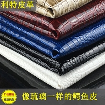 Adhesive self-adhesive leather glazed crocodile background wall decoration leather sofa seat cushion refurbishment repair