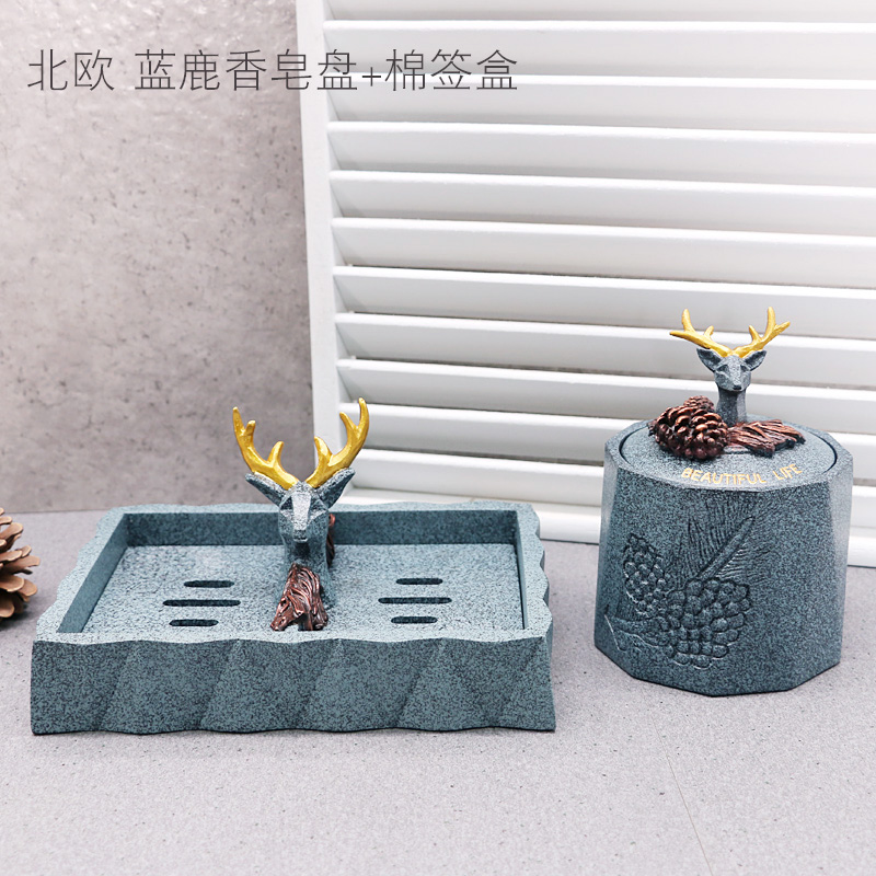 European retro fat plate Home resin decoration decoration Powder room bathroom Creative painted incense plate plate plate