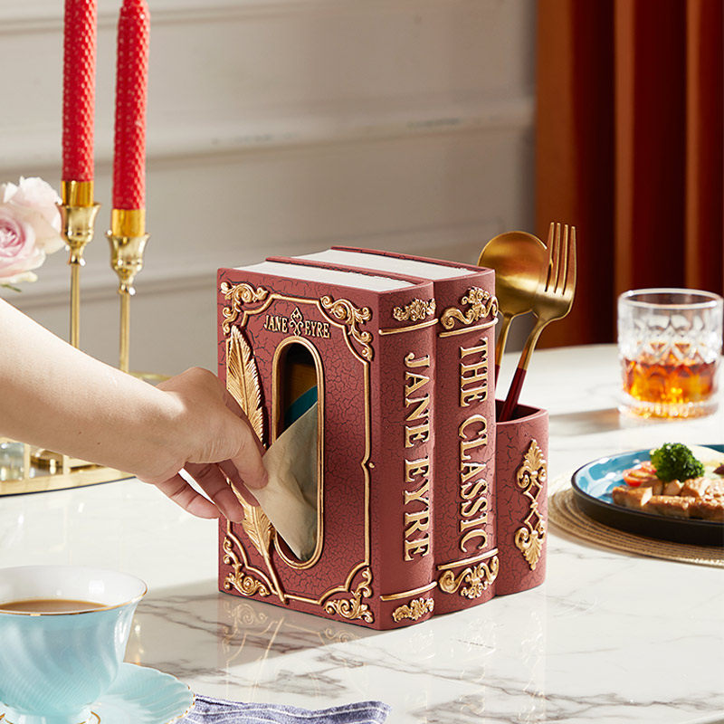 Nordic fashion multifunctional tissue box living room home book remote control storage box creative American storage box