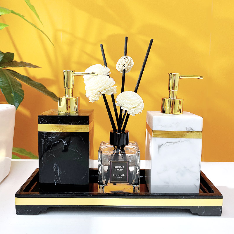 Light Extravagant Minimalist Fashion Split Lotion Bottle Hotel Home Hand Sanitizer Bottle Bathroom table Place Containing Kit