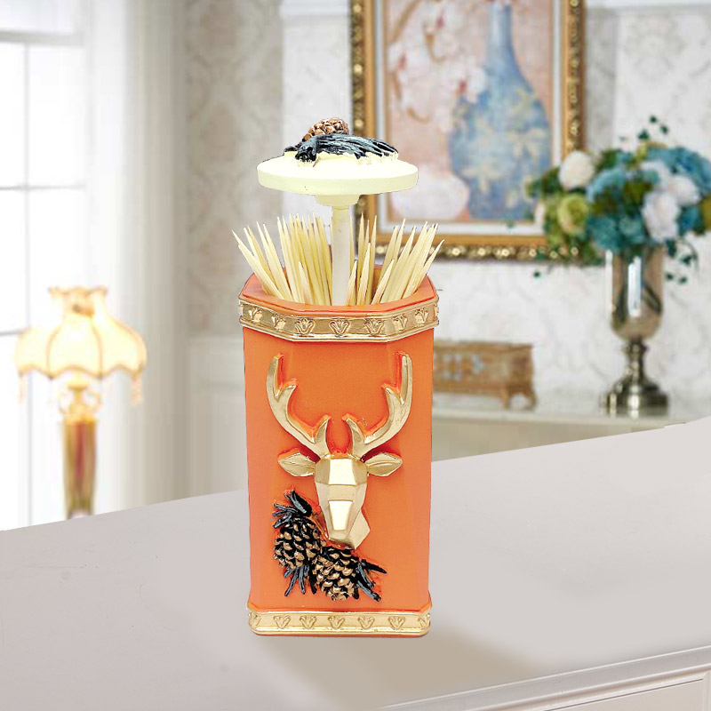 Eurostyle modern toothpick cylinder personality creative hand press toothpick box Nordic Living room Home Ins toothpick containing box