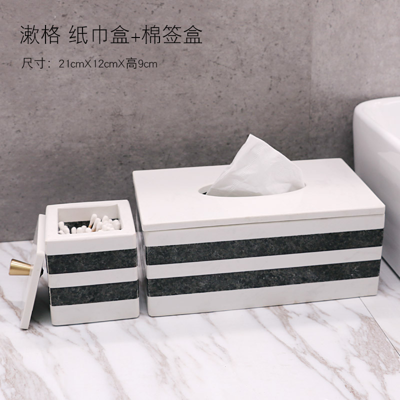 Nordic Marble Living Room Paper Towels Box Toilet Paper Box Light Lavish Bedroom Home Tea Paper Towels Containing Box Waterproof Removable Toilet Paper