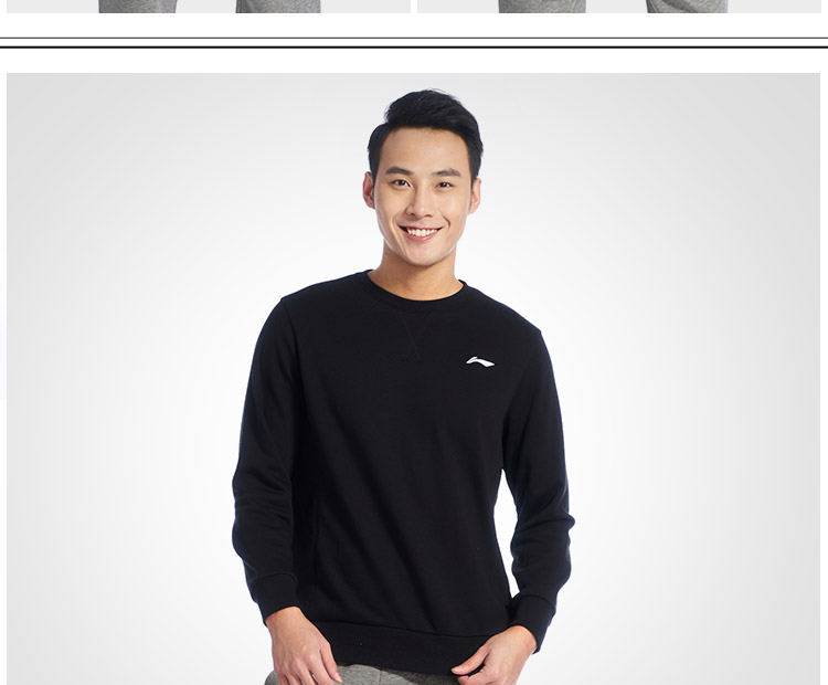 Áo len nam Li Ning 2019 xuân thoáng khí ấm áp vòng cổ đan tay áo dài thể thao áo len thể thao nam - Thể thao lông cừu / jumper áo nỉ lót lông cừu uniqlo nam