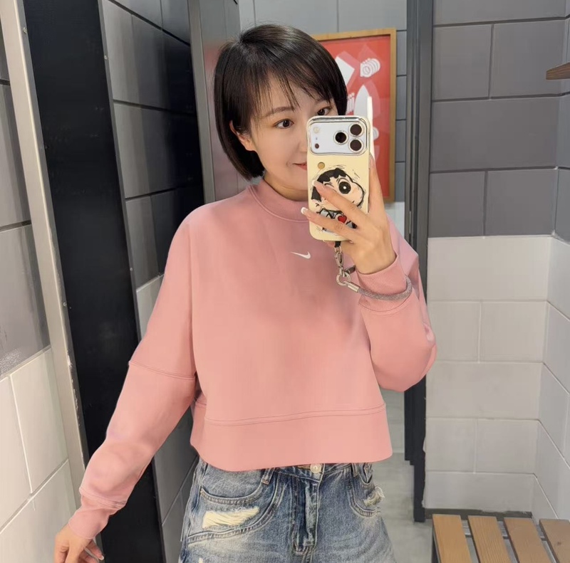 Nike Genuine New Women's Training Knitted Fitness Casual Short Sports Sweatshirt Hj1187-699 Nike Genuine New Women's Training Knitted Fitness Casual Short Sports Sweatshirt Hj1187-699
