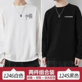 Мужской осенний лонгслив, осенняя трендовая модная хлопковая футболка