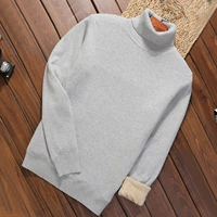 8515 серый высокий воротник плюс бархат и утолщение