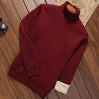 8515 бордовый высокий воротник плюс бархат и утолщение