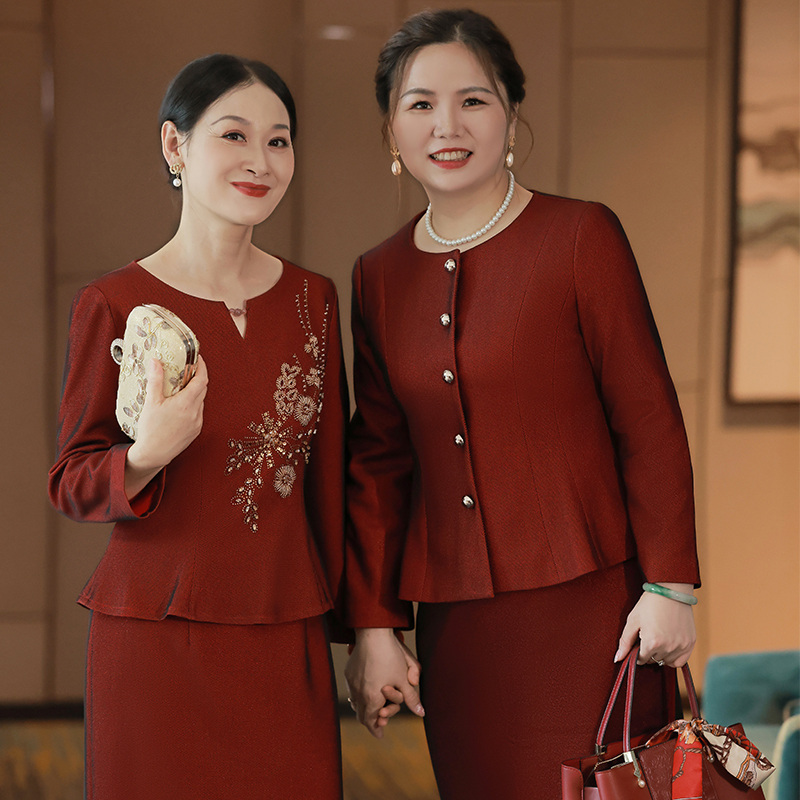 Wedding dress, demi-season set for mother, 2023 collection, long sleeve