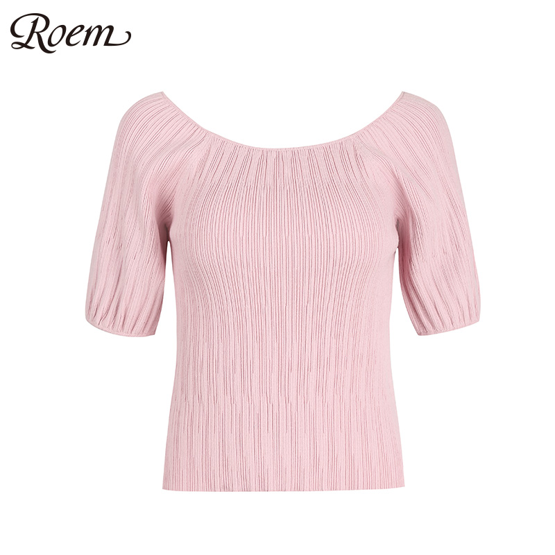 Roem rơi phụ nữ mới phụ nữ thời trang ăn mặc công chúa phong cách đan áo len RCKW93702M