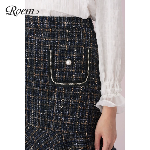Roem Демисезонная модная трендовая юбка, элегантная мини-юбка, в корейском стиле