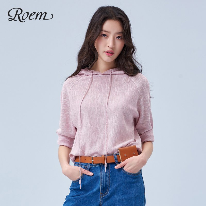 Roem Summer Ladies Simple Casual RCKW92505S áo len trùm đầu Loose Knit