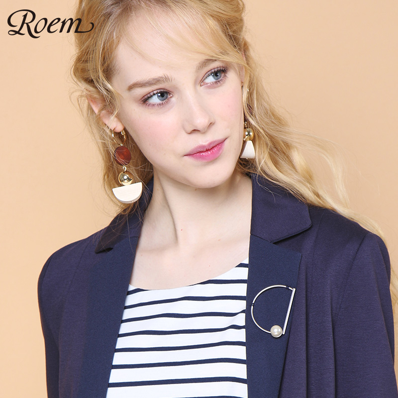 Roem Loalong mùa xuân ve áo phụ nữ dài của áo gió áo khoác cơ thể lookth mỏng thời trang rắn RCJT81101C áo khoác