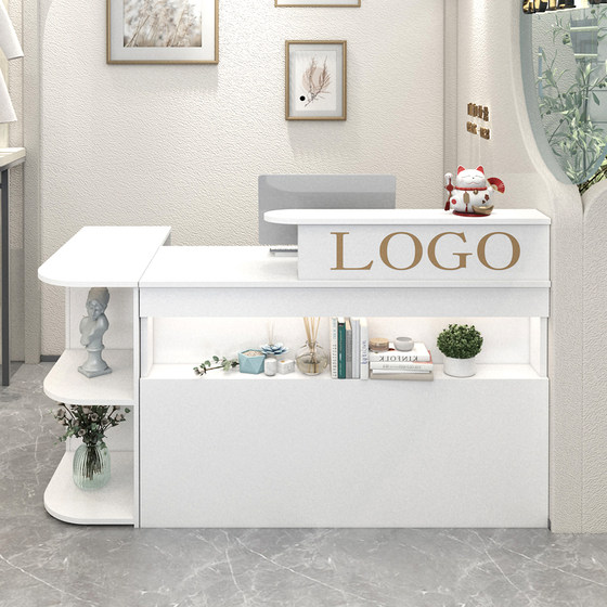 收银台转角服装店小型店铺吧台桌简约现代女装理发店前台接待柜台