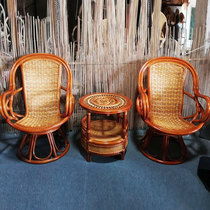 Rattan chair Three-piece balcony table and chair Rattan leisure chair Living room combination single backrest chair Rattan rotating chair