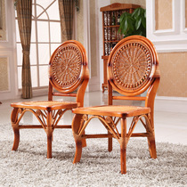 Natural rattan chair Outdoor rattan chair Solid wood natural rattan chair Woven rattan chair Tea rattan dining chair High back