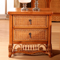 Rattan nightstand Rattan wood nightstand Solid wood nightstand Rattan art nightstand Rattan woven nightstand