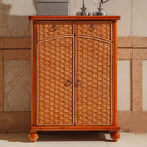 Southeast Asian style Indonesian rattan furniture Rattan wood shoe cabinet Open door shoe cabinet locker Rattan shoe cabinet