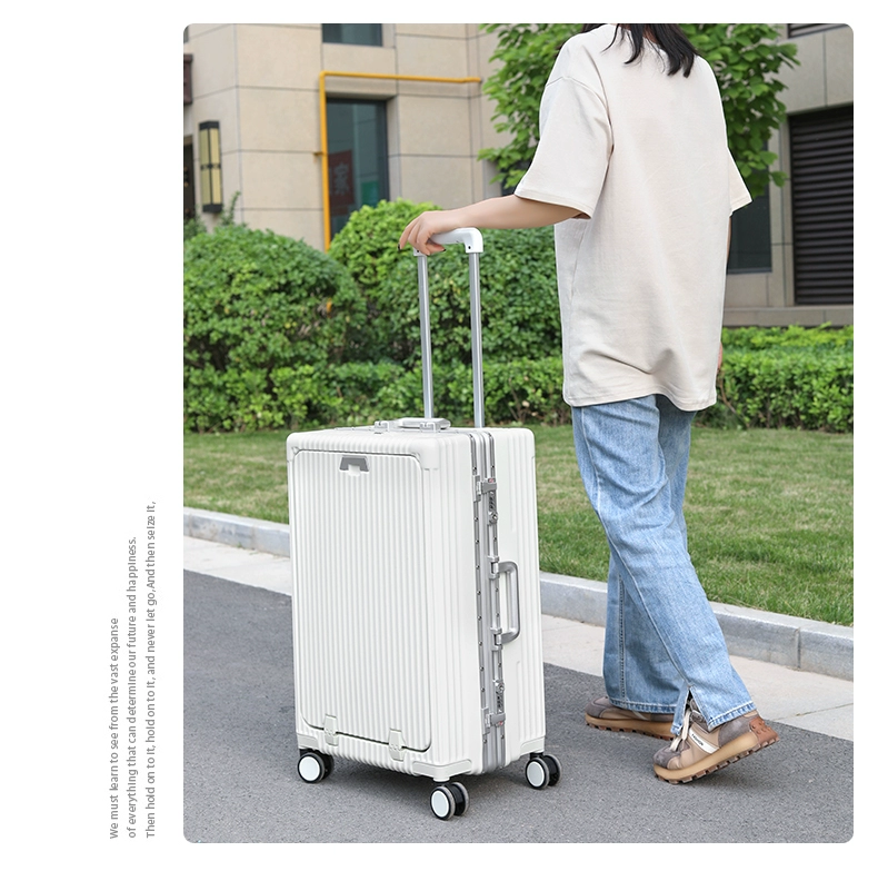 Vali Zifang ABS Vali xe đẩy 20 inch có cửa mở phía trước, bánh xe đa năng, vali im lặng, vali lên máy bay 18 inch túi du lich tui du lich adidas