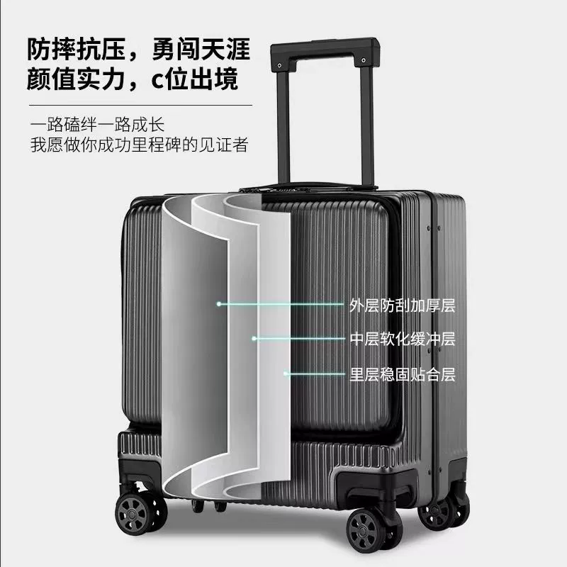 Zifang Mật Khẩu Hộp ABS Dày Da Phù Hợp Với Bánh Xe Đẩy Ốp Lưng Nam Kinh Doanh Du Lịch Nhỏ Nội Trú 18 Inch balo du lịch cỡ lớn túi đi du lịch