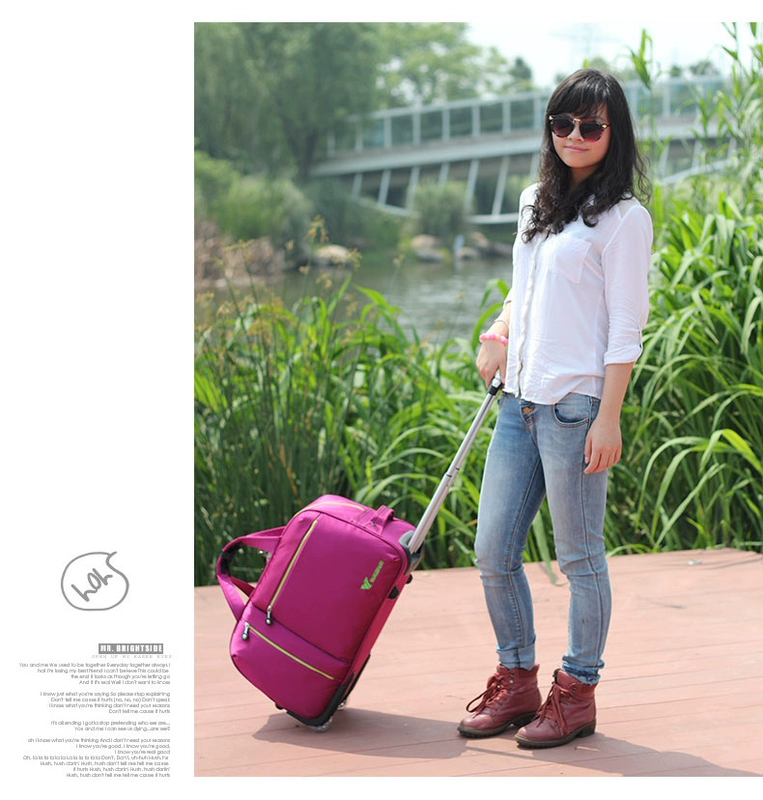 túi du lịch nhỏ Zifang Kinh Doanh Túi Du Lịch Cầm Tay Xe Đẩy Túi Nữ 20-Inch Túi Hành Lý Gấp Xe Đẩy Ốp Lưng nam Oxford Hộp Vải túi đi du lịch balo du lịch loại lớn