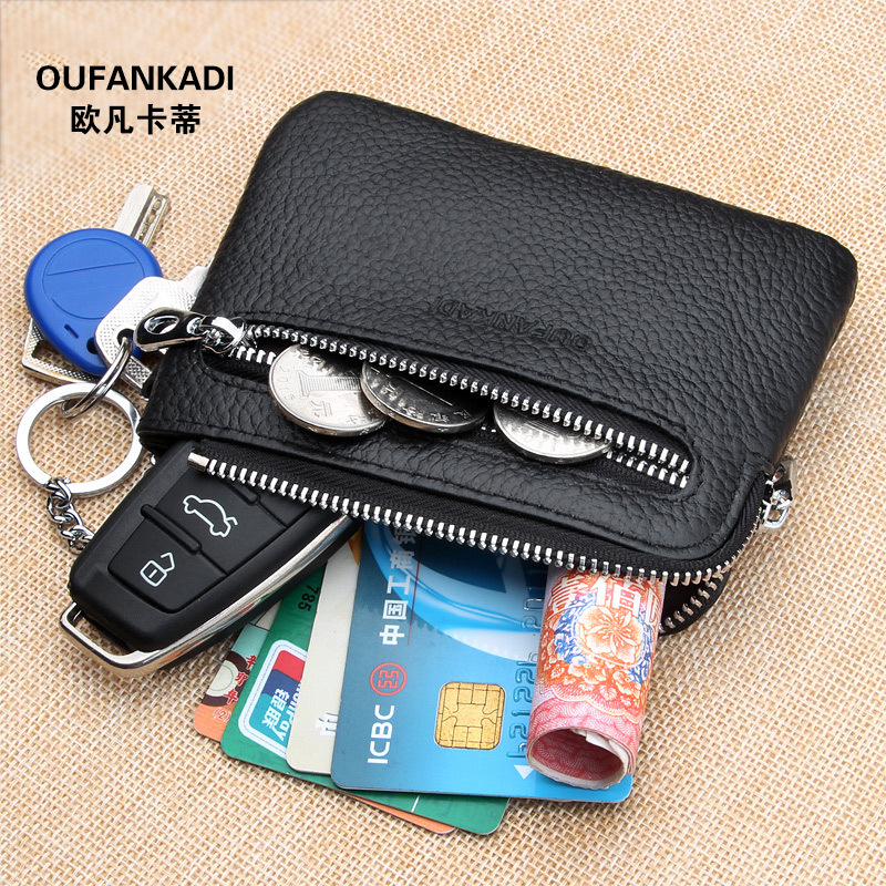 2026 New Genuine Leather Coin Purse Men's Mini Small Coin Bag Card Holder Key Holder Wallet Women's Coin Bag Coin Pouch